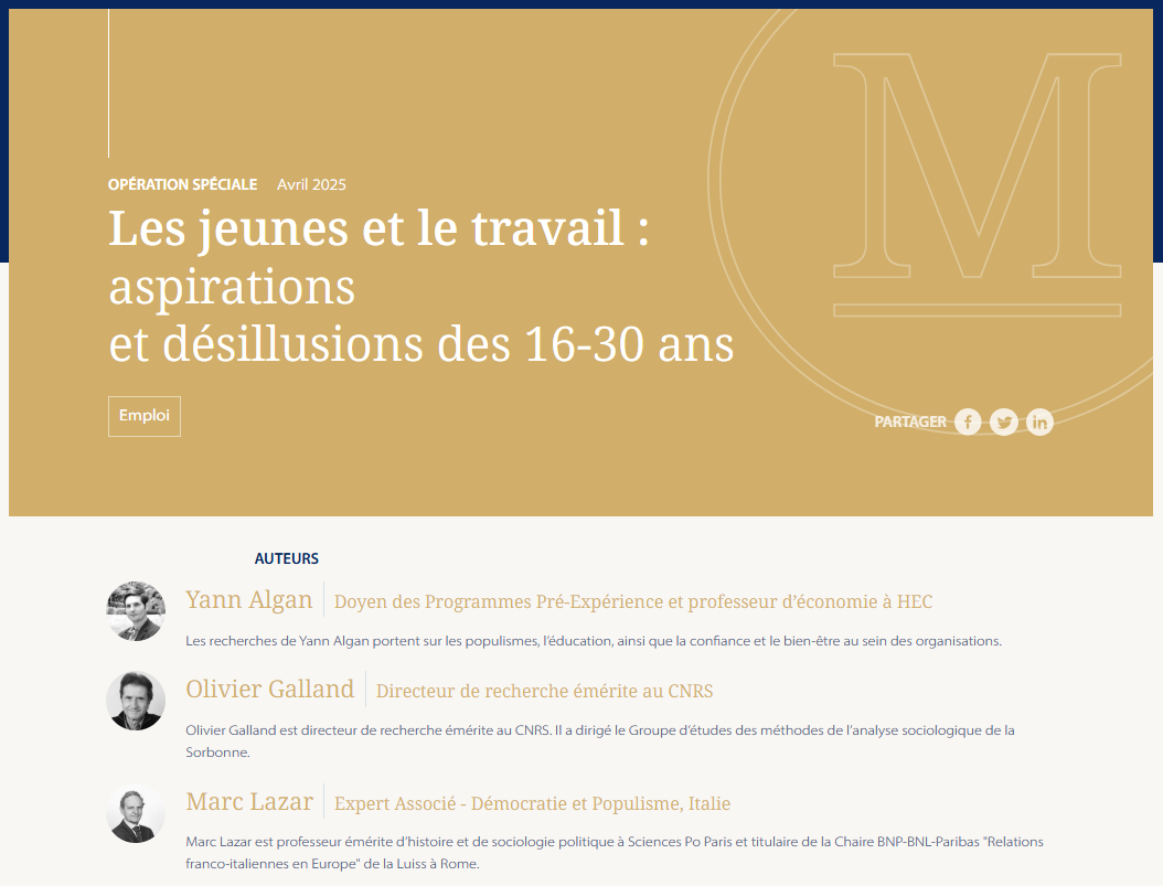 Etude jeunes & travail, quelles perspectives ?